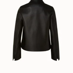 AKRIS Lamb Leather Jacket With Shirt Collar And Button Detail -Deals Vog Shift Store 669373