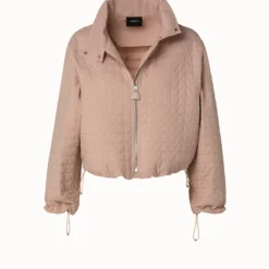 AKRIS Elizah Silk Taffeta Trapezoid Quilted Jacket