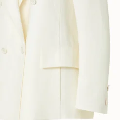 AKRIS Linen Wool Crêpe Double-Face Double-Breasted Jacket -Deals Vog Shift Store 670622