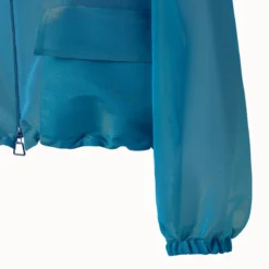 AKRIS Silk Techno Iridescent Organza Voluminous Blouson Jacket -Deals Vog Shift Store 673560