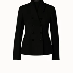AKRIS Double-Breasted Cotton Silk Double-Face Jacket