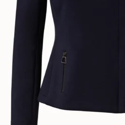 AKRIS Viscose Stretch Jersey Moto Jacket -Deals Vog Shift Store 684282