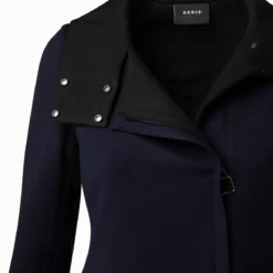 AKRIS Viscose Stretch Jersey Moto Jacket -Deals Vog Shift Store 684283