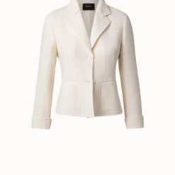 AKRIS Wool Crêpe Double-Face Short Blazer -Deals Vog Shift Store 685025