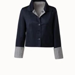 AKRIS Reversible Wool Double-Face Jacket -Deals Vog Shift Store 685146