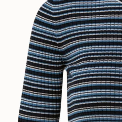 Multicolor Stripe Rib Knit Merino Wool Pullover -Deals Vog Shift Store 685683