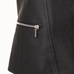 Biker Vest In Perforated Pin Dot Lamb Nappa Leather -Deals Vog Shift Store 685812