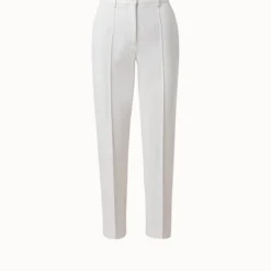 Stretch Denim Tapered Ankle-Length Pants