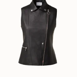 Biker Vest In Perforated Pin Dot Lamb Nappa Leather -Deals Vog Shift Store 686361