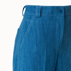 Stretch Denim Cropped High Waist Pants -Deals Vog Shift Store 686568