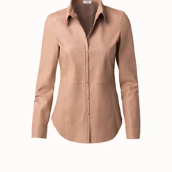 Perforated Pin Dot Nappa Leather Blouse -Deals Vog Shift Store 694284