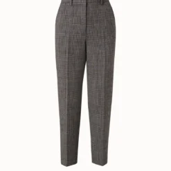 Checked Wool Tapered Pants