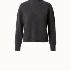 Wool Cashmere Ribbed Knit Pullover