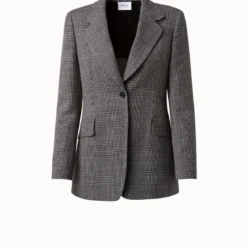Prince Of Wales Wool Fresco Boyfriend Blazer