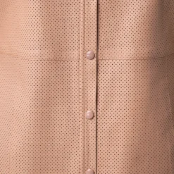 Perforated Pin Dot Nappa Leather Blouse -Deals Vog Shift Store 695021