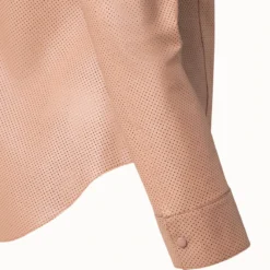 Perforated Pin Dot Nappa Leather Blouse -Deals Vog Shift Store 695022
