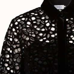 Butterfly Wing Velvet Lace Tunic Blouse -Deals Vog Shift Store 695054