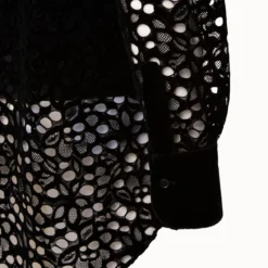 Butterfly Wing Velvet Lace Tunic Blouse -Deals Vog Shift Store 695055