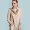 AKRIS Cashmere And Silk Scarf With Grey, Beige And White Stripes -Deals Vog Shift Store 6953 07 21053 027