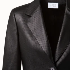 Perforated Pin Dot Nappa Leather Blazer 8 Perforated Pin Dot Nappa Leather Blazer -Deals Vog Shift Store 695843