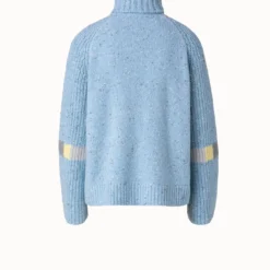 AKRIS Cashmere Knit Turtleneck With Intarsia Details -Deals Vog Shift Store 696513