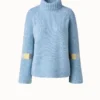 AKRIS Cashmere Knit Turtleneck With Intarsia Details -Deals Vog Shift Store 696514