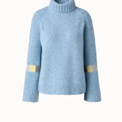 AKRIS Cashmere Knit Turtleneck With Intarsia Details