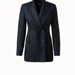 AKRIS Cashmere Double Face Check Jacket