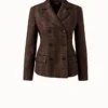 AKRIS Checked Wool Double-Face Jacket -Deals Vog Shift Store 696706