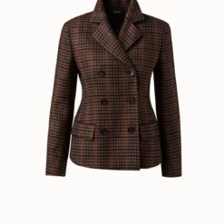 AKRIS Checked Wool Double-Face Jacket 11 AKRIS Checked Wool Double-Face Jacket -Deals Vog Shift Store 696707