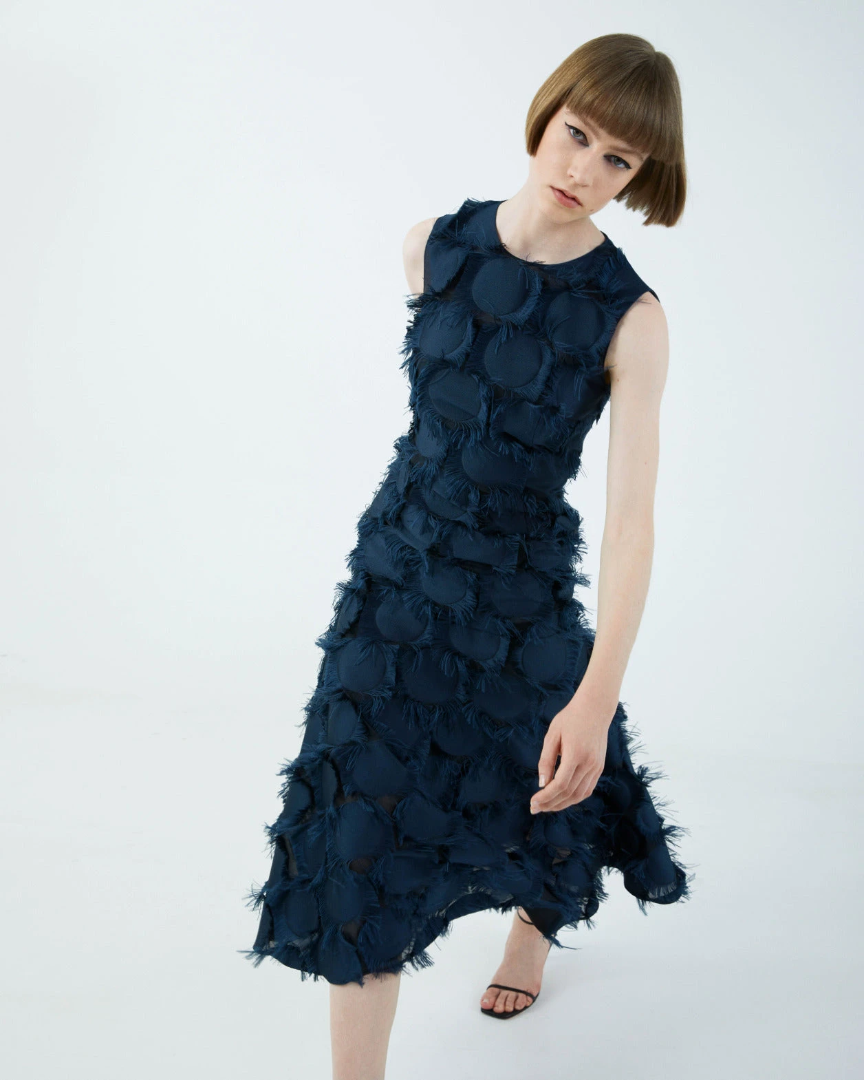 Fringed Dot Fil Coupé Midi Dress 4 Fringed Dot Fil Coupé Midi Dress - Image 2