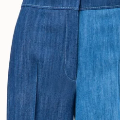 Chieko Cropped Wide Leg Denim Patchwork Pants -Deals Vog Shift Store 714049