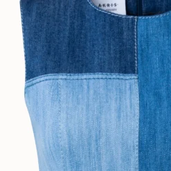 Washed Denim Patchwork Midi Dress -Deals Vog Shift Store 714375