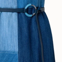 Washed Denim Patchwork Midi Dress -Deals Vog Shift Store 714376