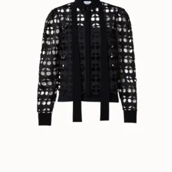 Dot Cut-Out Embroidery Blouse 13 Dot Cut-Out Embroidery Blouse -Deals Vog Shift Store 714788