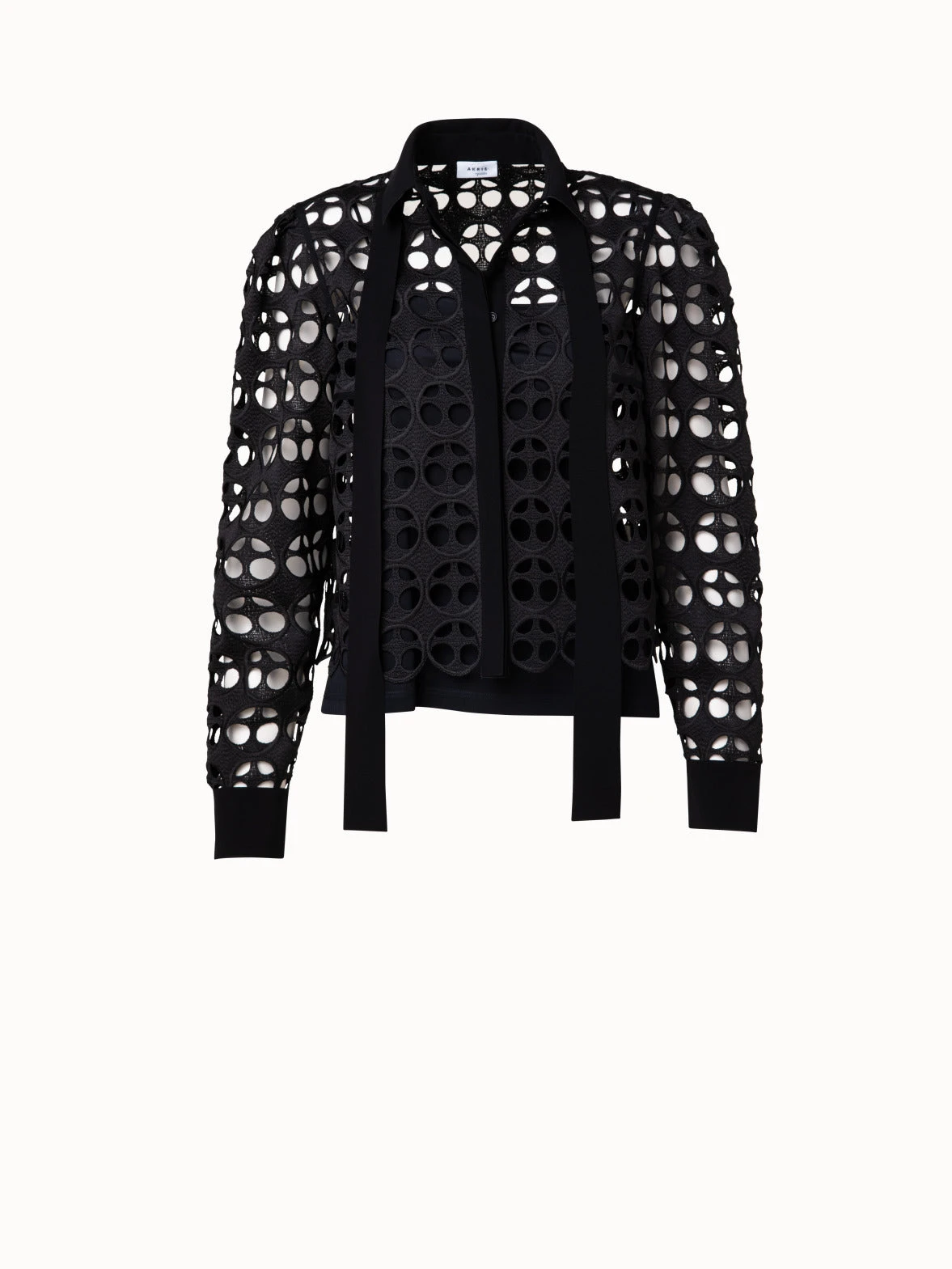 Dot Cut-Out Embroidery Blouse 3 Dot Cut-Out Embroidery Blouse