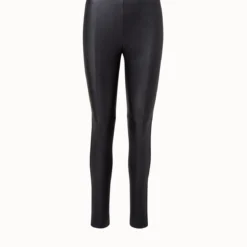 Fitted Pants With Nappa Leather Front And Jersey Back