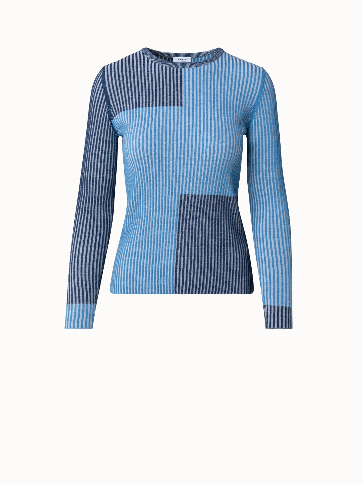 Ribbed Color-block Merino Wool Pullover 3 Ribbed Color-block Merino Wool Pullover