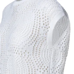 Cotton Dot Mesh Knit Pullover -Deals Vog Shift Store 722437