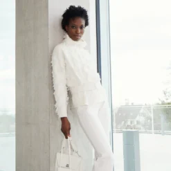 AKRIS Cashmere Square Fringe Jacquard Pullover -Deals Vog Shift Store 731675