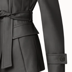 AKRIS Double-Breasted Lambskin Leather Jacket -Deals Vog Shift Store 737729