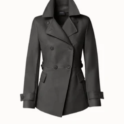 AKRIS Double-Breasted Lambskin Leather Jacket -Deals Vog Shift Store 737735