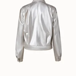 AKRIS Pearlized Lambskin Leather Jacket -Deals Vog Shift Store 741730