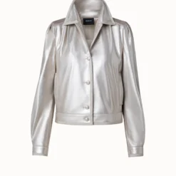 AKRIS Pearlized Lambskin Leather Jacket -Deals Vog Shift Store 741732 605d75a6 cd23 4ae2 921f 60bfee12e7e3