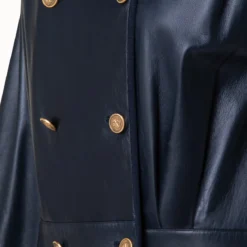 AKRIS Lambskin Double-Breasted Leather Jacket -Deals Vog Shift Store 741821