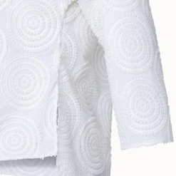 Cotton Batiste Blouse With Circle Loop Embroidery -Deals Vog Shift Store 741939