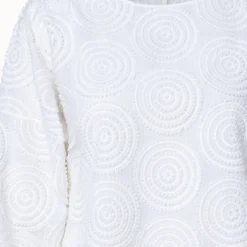 Cotton Batiste Blouse With Circle Loop Embroidery -Deals Vog Shift Store 741940