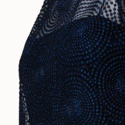 Metallic 3D Dot Embroidery Midi Dress -Deals Vog Shift Store 742246