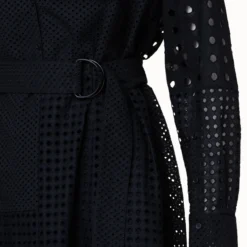 Cotton Eyelet Embroidery Patchwork Midi Dress -Deals Vog Shift Store 742249