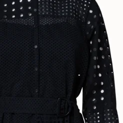 Cotton Eyelet Embroidery Patchwork Midi Dress -Deals Vog Shift Store 742250